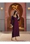 Burgundy Rayon Mirror-Work Abaya Dress - 8