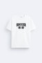Football Player Mom Printed Cotton Fabric White T-Shirt T-Shirt