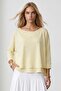 Women's Yellow Wrap-Cut Pearl Detailed Flowy Blouse Alc-X15533