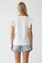Women's white crew neck ruffled blouse with pearl detail - alc-x15531 - 4