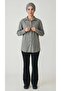 Women's Button Front Collar Back Long Front Short Tansel Tunic Shirt - 2