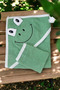 Unisex Hat and Pouch Baby Bath Towel with Frog Embroidery - 3