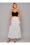 Women's Polka Dot Elastic Waist Lined Chiffon Skirt 26069 - 3