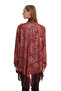 Red Florence Women's Leather Poncho - 4