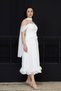 Top Atlas Fabric Bottom Chiffon Satin Designer Dress - White - 6