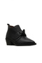 Black Leather Women's Heeled Boots - 2