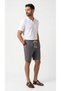 Men's Smoked Linen Muslin Shorts Lightweight Casual Thin Fabric with Back Pockets - 3