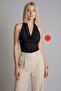 Women's Sanndy Fabric Three Models Single Blouse Madonna Collar Neck-Hanging Degaje Collar Body Blouse - 3