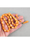 Galalit Egg Cut 8.5X12Mm Prayer Beads - Pearlescent Orange - 3