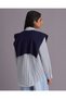 Senior Girls White Striped Shirt With Scarf - 3