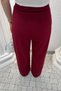 Women's Burgundy Button Detailed Elastic Waist Palazzo Trousers Nj164 - 6