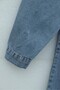 Shirt Collar Belted Half Buttoned Long Denim Dress - Ice Blue - 7
