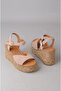Seç 4036 Genuine Leather Padded Heel Sandals (Heel Height: 9 Cm, Platform: 3 cm) Mink Suede - 7
