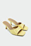 Perry Blunt Toe Women's Yellow Heeled Slippers - 2