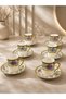 Acar 6-Person Luxury Porcelain Gold Gilded Patterned Coffee Cup Set 100ml - 3