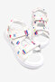 Children's Unisex White Comfortable Fit Color Patterned Double Velcro Sandals - 2
