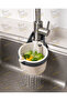 Button-Operated Six-Way Openable Sink Strainer with Hanger, Food and Tea Waste Strainer, In-Sink Garbage Basket, White - 3