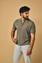 Regular fit button closure khaki knitwear - 2