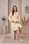 Bodrum Women's 100% Cotton Terry Fabric Drawstring Balloon Sleeve Belted Maternity and Postpartum Dress - 2