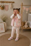 Teddy Bear Detailed Vest and Pants Girls' 3-Piece Set