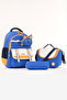 Cat Patterned Waterproof 3-Piece Primary School Bag with Lunch Box and Pen Holder Orthopedic School Set