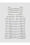 U-Neck Striped Women's Undershirt (S6) - 4