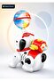 Light-Up Robot Dog Toy with Globe Ball and LED Effects, Interactive Walking Puppy, White and Red