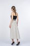 Women's Summer Ecru Polka Dot Belted Pleated Skirt Stylish Daily Comfortable 6891 - 5