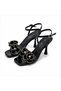 Stoned Flower Detailed Patent Leather Women's Heeled Shoes – 9 cm Stylish Evening Dress Model