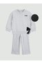 Gray Bow Detail Baby Girl Sweatshirt and Sweatpants - 2