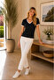 Casual Stylish Contrast Striped Lycra Stretchy Slim Fit V-Neck T-Shirt for Spring and Summer Months - 2