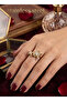 Gold Color Polar Star Model Zircon Stone Adjustable Steel Ring - 2
