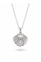 316L Steel Chain Silver Color Zircon Stone Pearl Detail Oyster Necklace