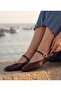 2511109Y Women's Genuine Leather Premium Ballerinas