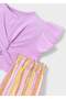 Girl's Striped Shorts Set Purple - 6