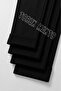 4 Pieces Unisex Regular Pipe Leg Black Color Sweatpants - 4