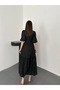 Scalloped V-Neck Lace Long Dress - 4