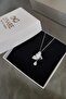 Sparkling Dangling Zircon Stone Butterfly Model Steel Necklace - 3