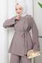 Shoulder Buckle Detailed Modal Suit Mink Hm2919 - 8
