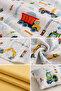 Vento Children's Pique Set with Vehicle Pattern, Single Pique Sheet and Pillowcase Set - 4