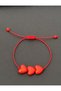 Anti-Tarnish Gold Fish Figured Bracelet and Acrylic 3 Heart Lucky Bracelet Set - 3
