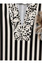 Plus Size Patterned Striped Polka Dot Skirt Hem Ruffles Loose Women's Long Dress - 5