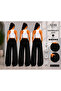 3-Piece Wide Leg Sweatpants Black Daily Use Loose Fit - 3
