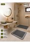Non-Slip Bathroom Shower Mat Set of 2 - Quick Water Drain Shower Mat and Magic Water Absorbing Mat for in Front of Sink