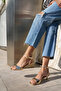 Pesa Women's Gold Single Strap Mini Heel Sandals - 3
