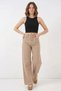 Women's High Waist Denim Wide Leg Mink Palazzo Trousers - 4