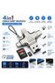 Multi-Adapter USB Multiplexer Flash Memory Connecting to Phone Data Transfer Adapter 4 in 1 iPhone Samsung Compatible Multi-Converter USB Type-C Lightning USB Otg Adapter Converter - 2