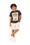 Boys' New Season T-Shirt and Muslin Shorts Set 4-12 Years - 5