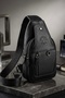 Men's Black Leather Body Bag Cross Shoulder and Chest Bag 7038 - 8
