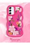Samsung Galaxy S21 Fe Compatible Case Camera Protector Red Silicone Couple Phone Case Floral Pattern - 2